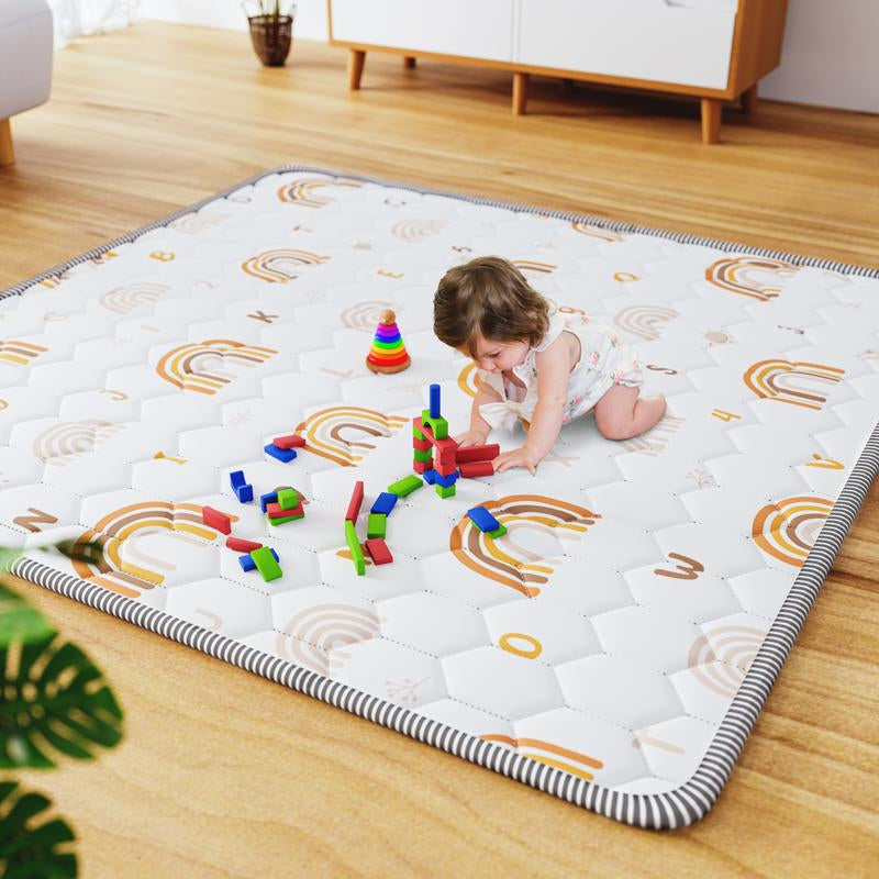 Iebabay, Baby Game Pad, Portable Game Area for Infants and Young Children, Thick, Soft, Sponge Style, (50X50) (71X59) Size Play Mat Toys Nursery Sensory